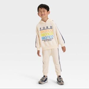 Toddler Boys' 2pc Ford Bronco Fleece Sweatshirt & Pants Set - Off-White 4T New